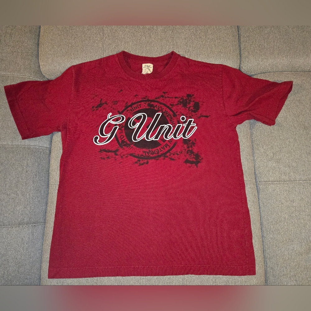 G UNIT T SHIRT RED VINTAGE 2000s HIP HOP Y2K RAP OFFICIAL MERCHANDISE SZ LARGE